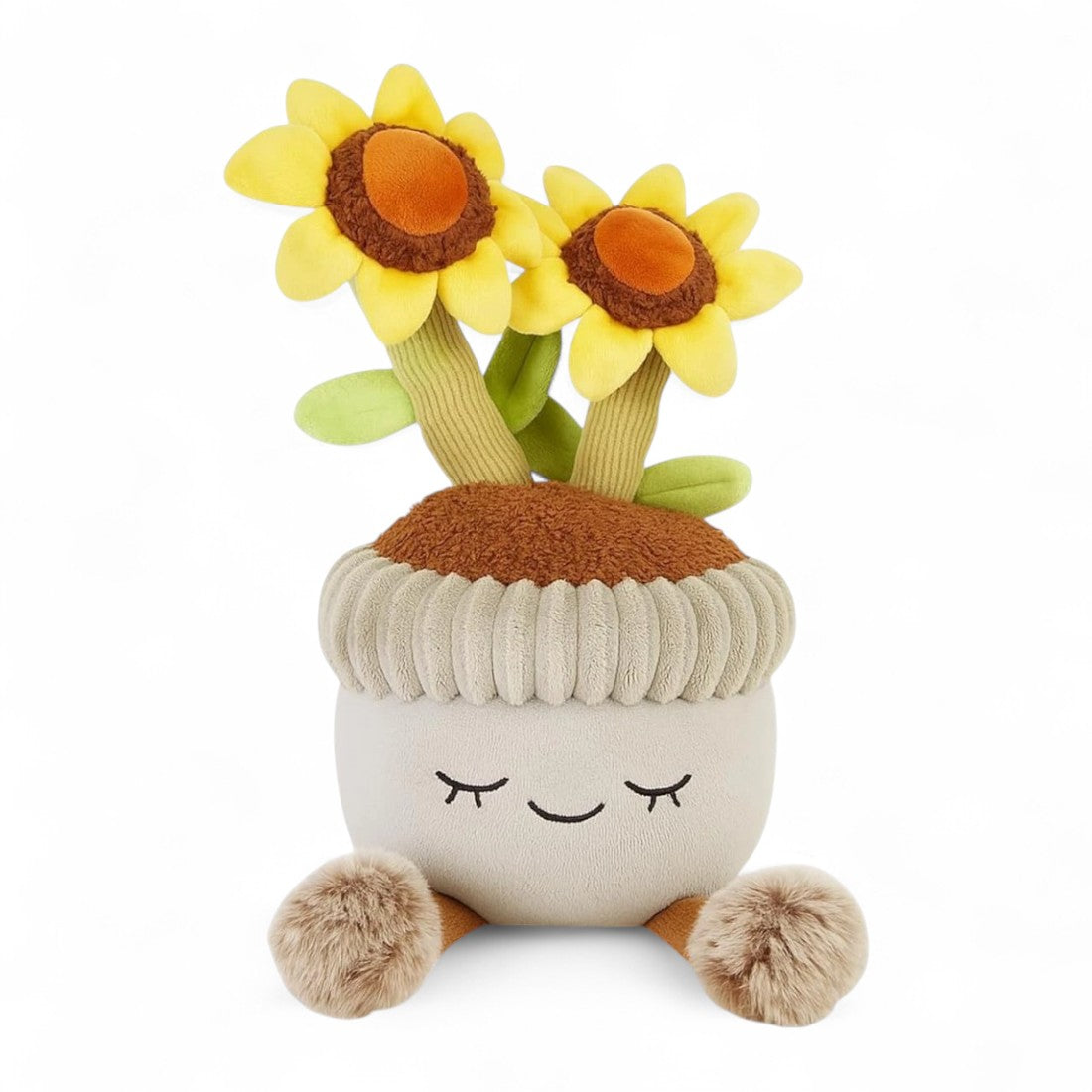 Peluche kawaii fleurs pot en terre