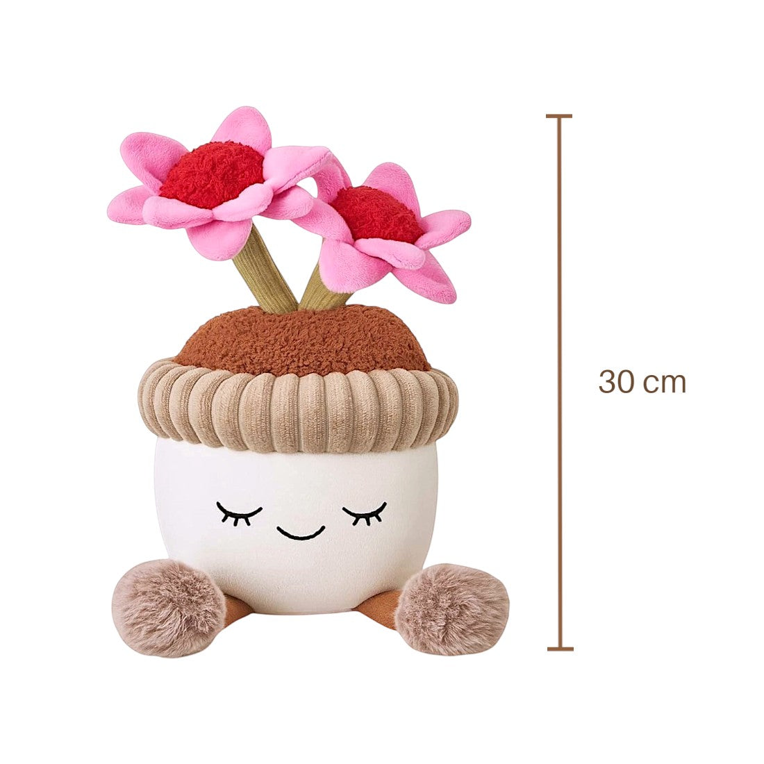 Peluche kawaii fleurs pot en terre