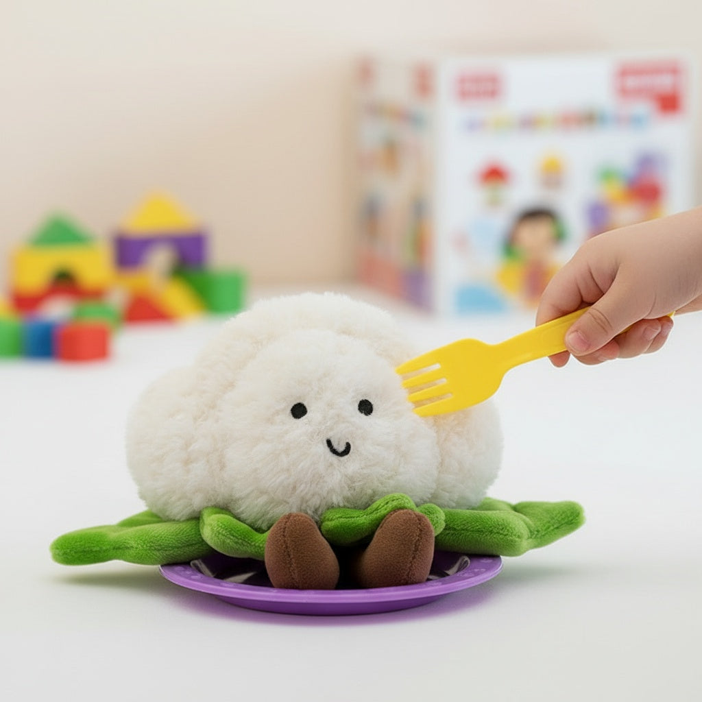 Peluche légume kawaii chou-fleur craquant