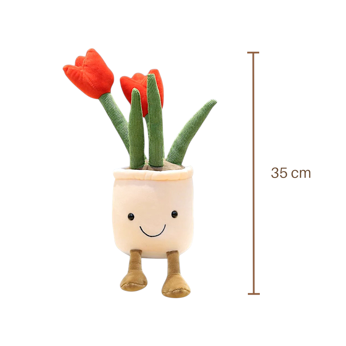 Peluche plante kawaii tulipes en pot