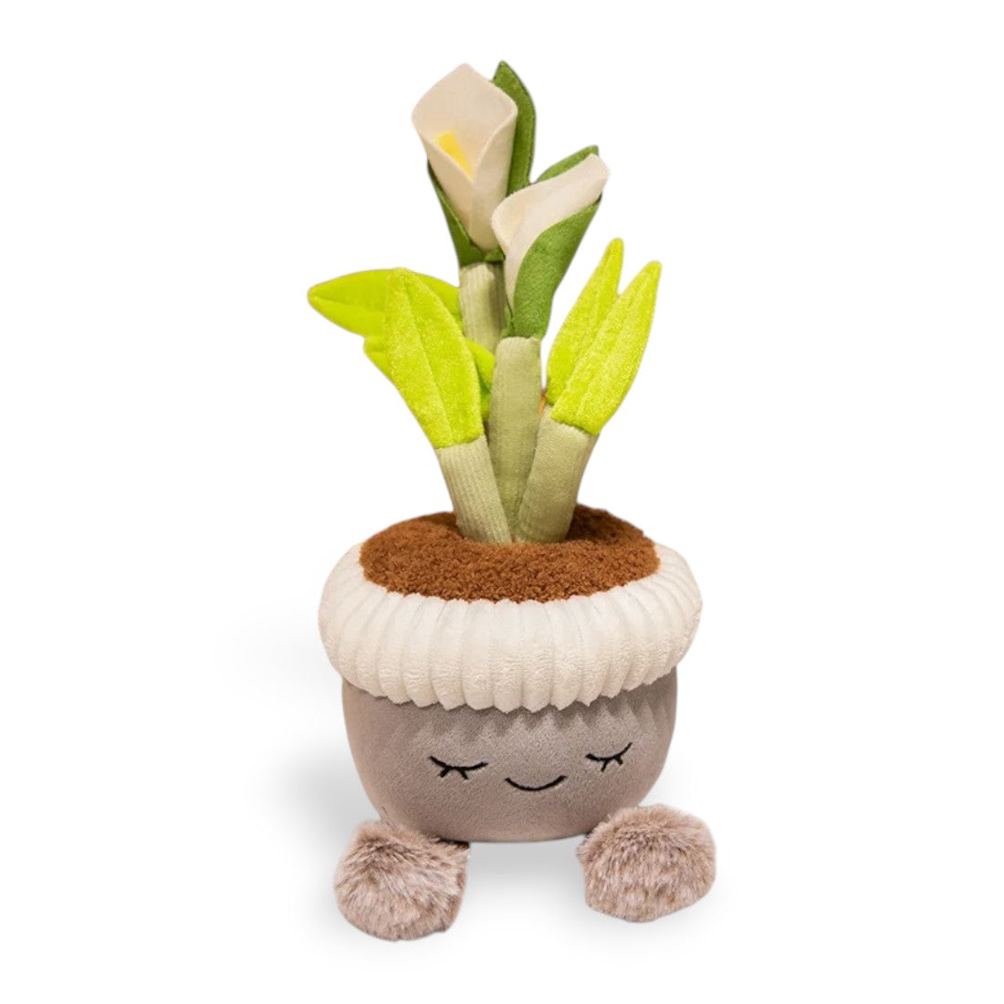 Peluche kawaii plante en pot rond