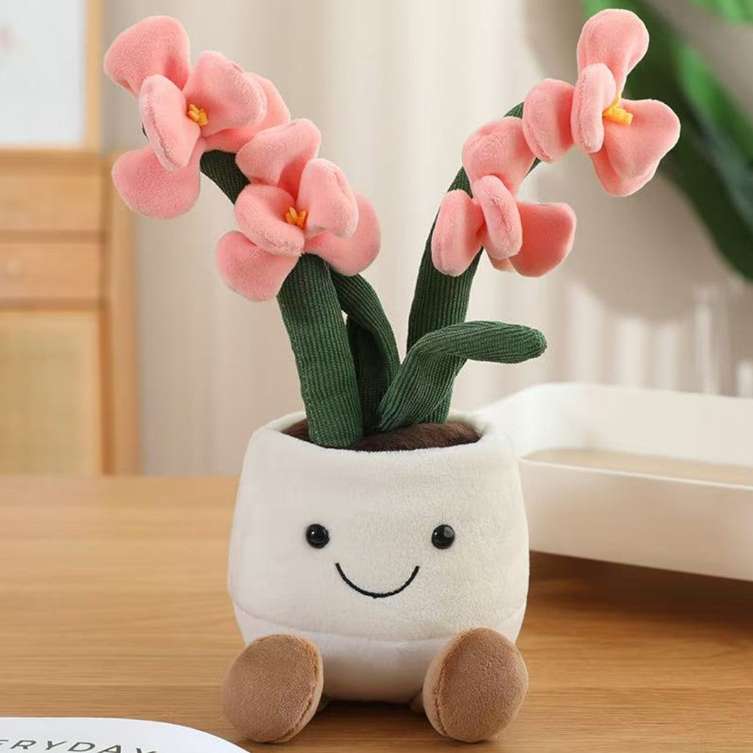 Peluche plante kawaii orchidée douce et colorée