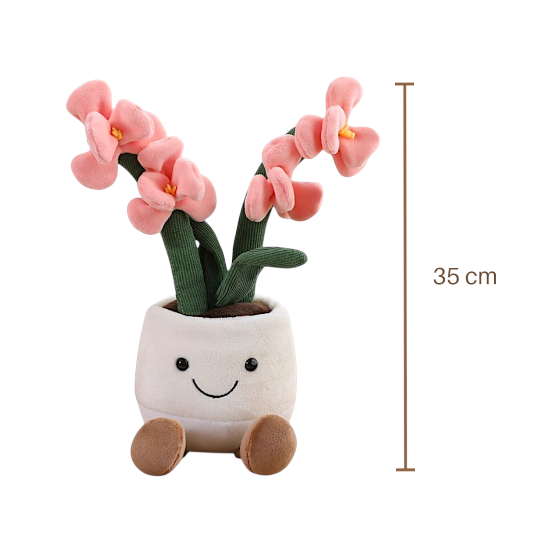 Peluche plante kawaii orchidée douce et colorée