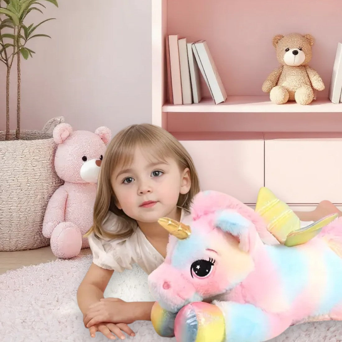 Peluche licorne féerique géante