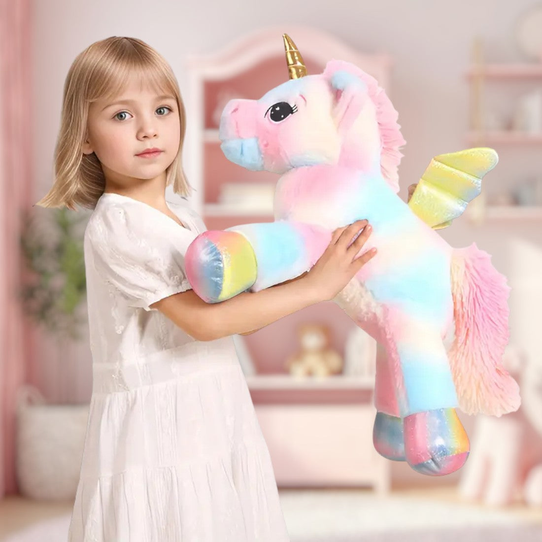 Peluche licorne féerique géante