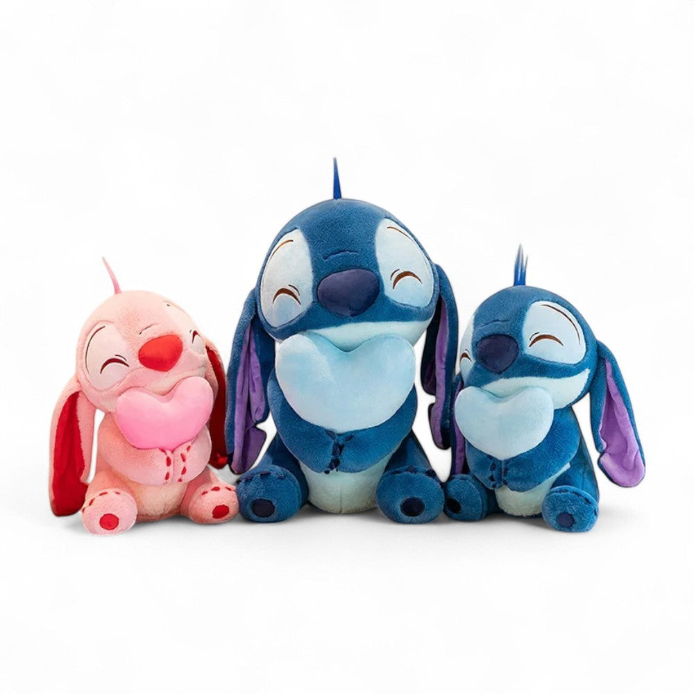 Peluche Disney Stitch et Angèle amoureux