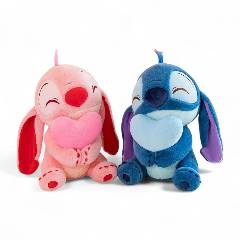 Peluche Disney Stitch et Angèle amoureux