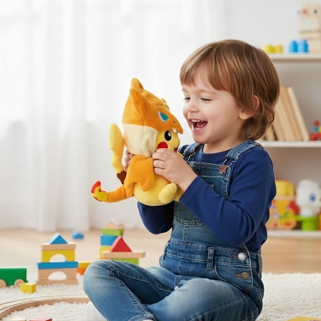 Peluche Pokémon – Pikachu déguisé en Évoli
