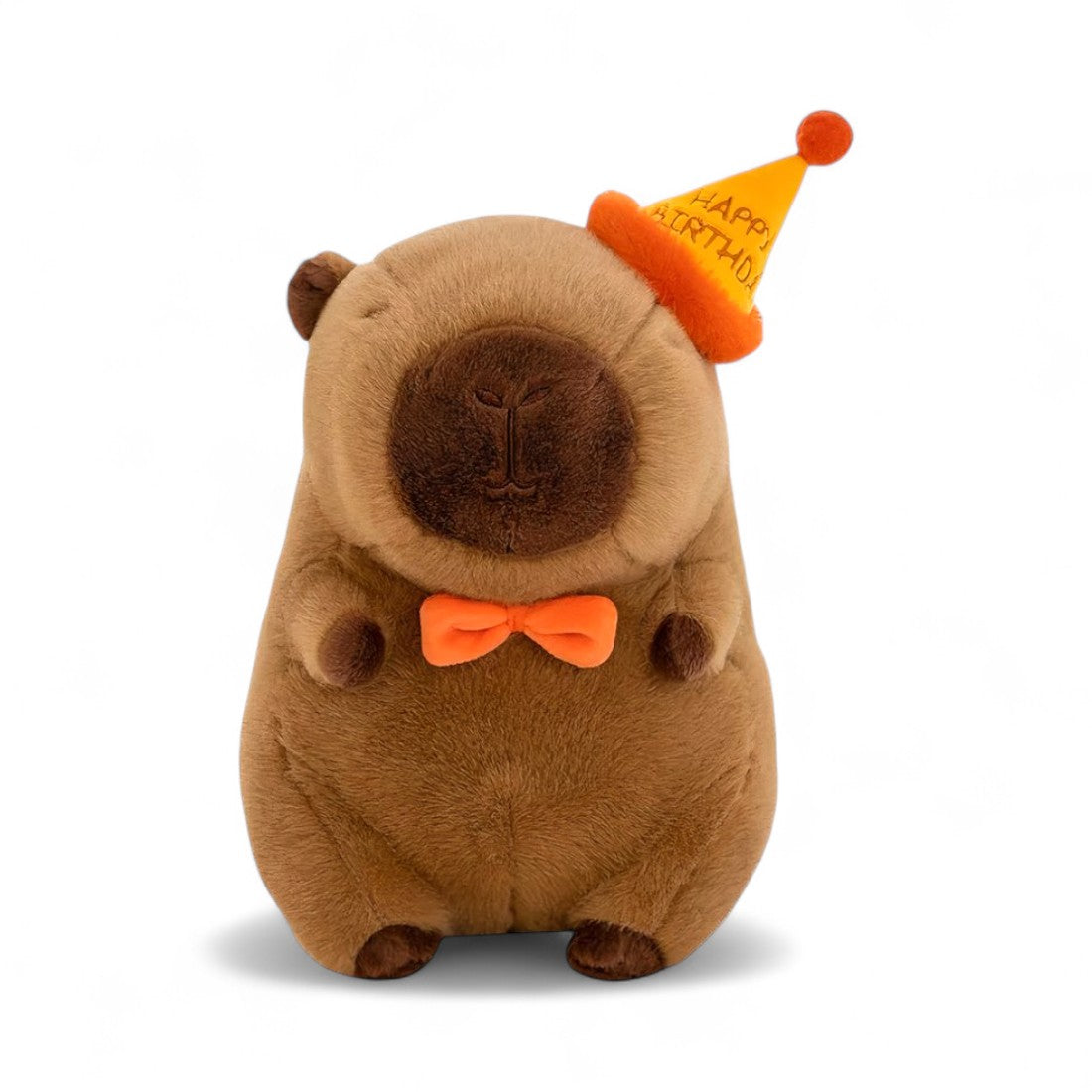 Peluche capybara avec chapeau de fête