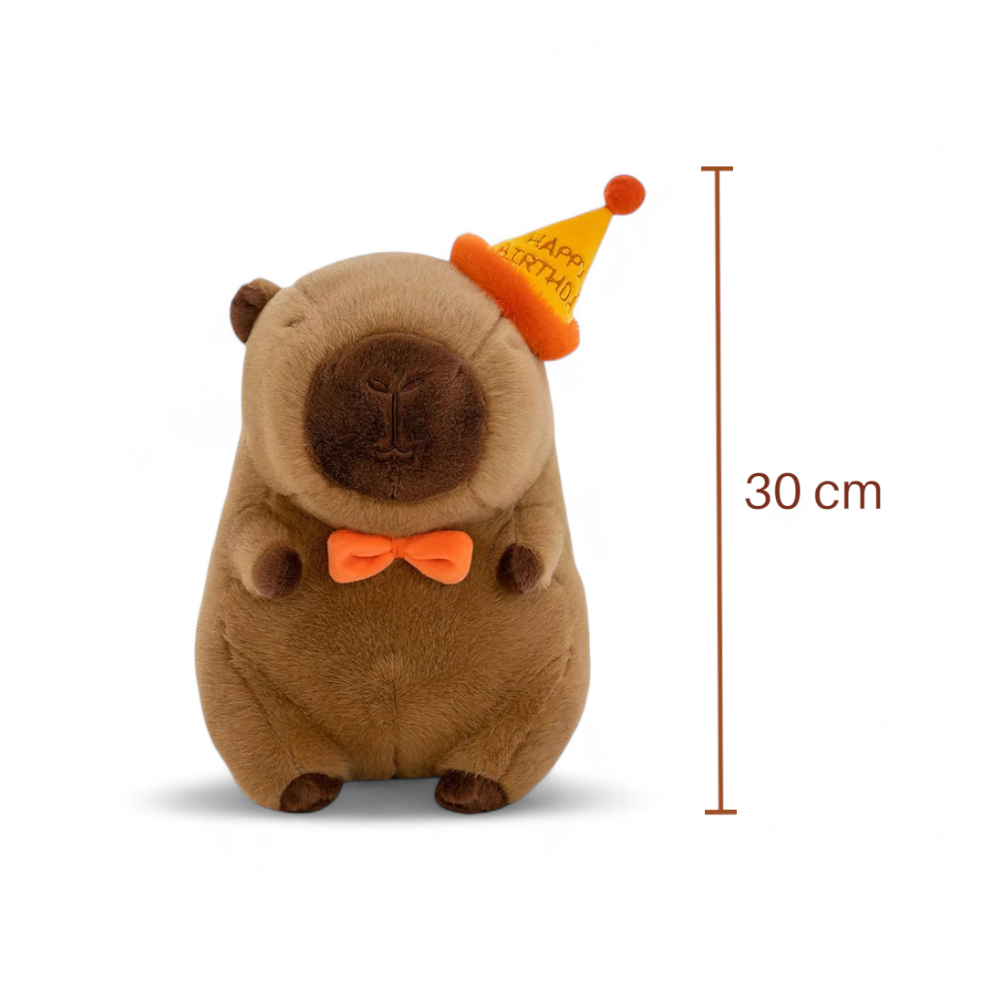 Peluche capybara avec chapeau de fête