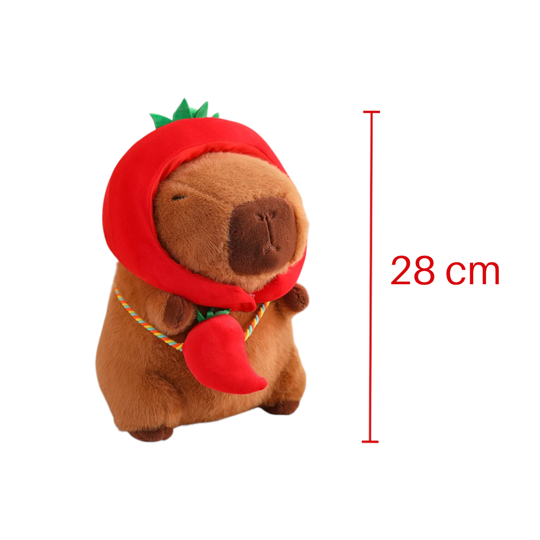 Peluche Capybara avec chapeau et sac légume