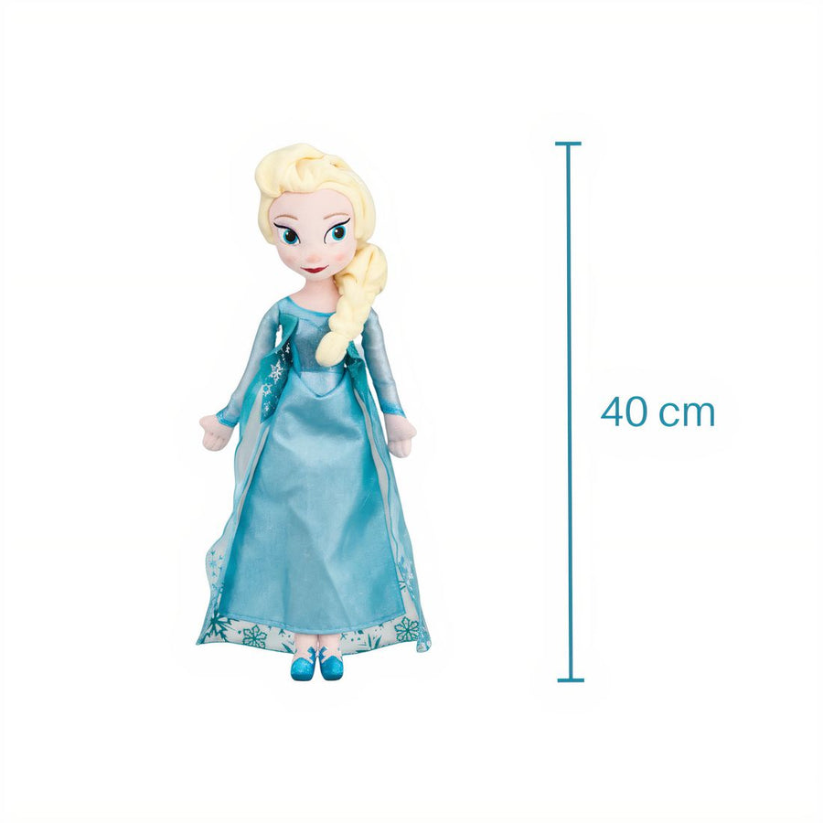 Peluche reine des neiges Elsa 40 cm - vue de face avec mesure de 40 cm