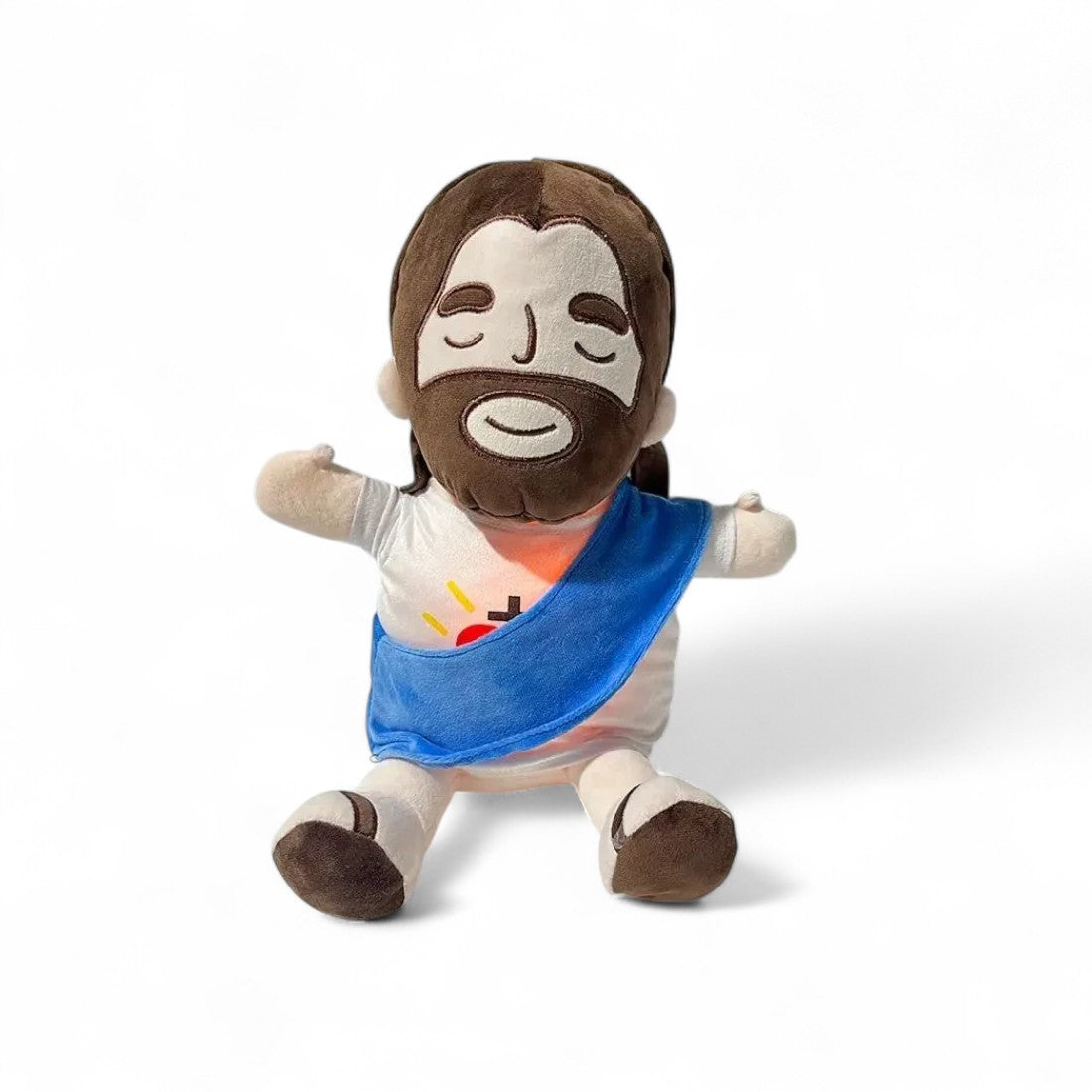 Peluche veilleuse Jésus respirante avec lumière chaude