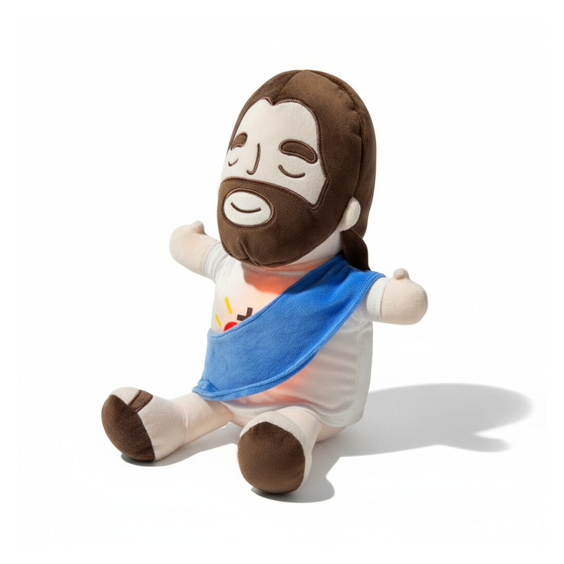 Peluche veilleuse Jésus respirante avec lumière chaude