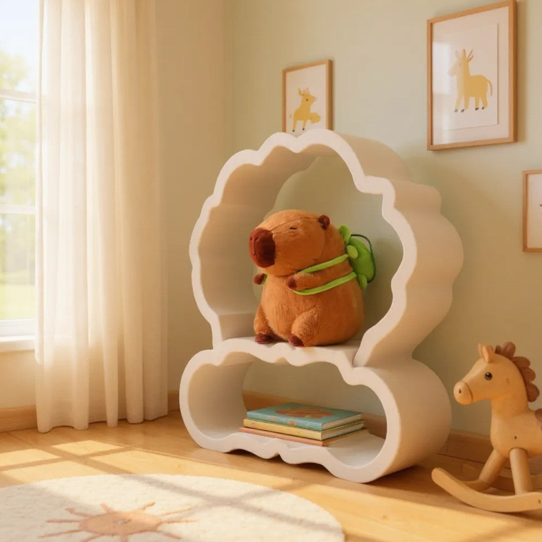 Capybara en peluche avec sac à dos tortue