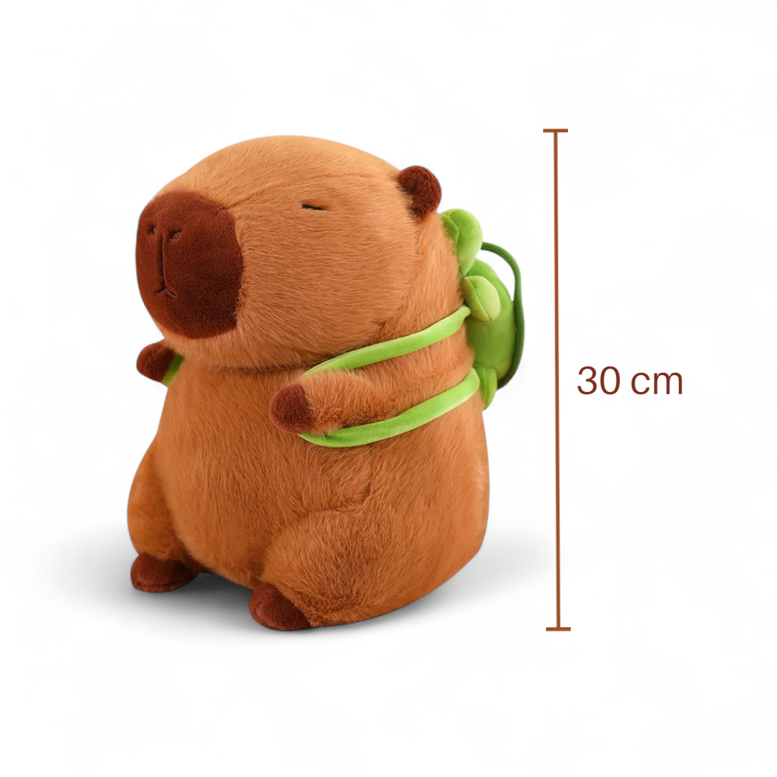 Capybara en peluche avec sac à dos tortue