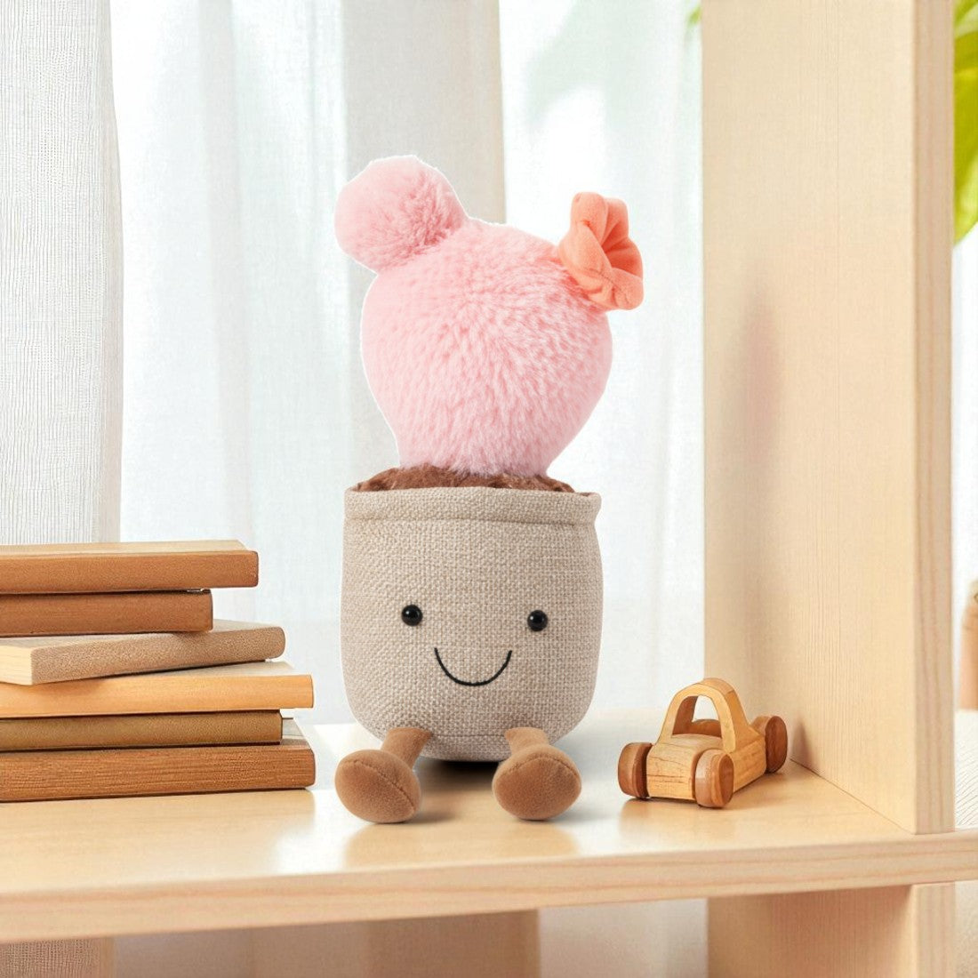 Peluche plante kawaii cactus fleuri