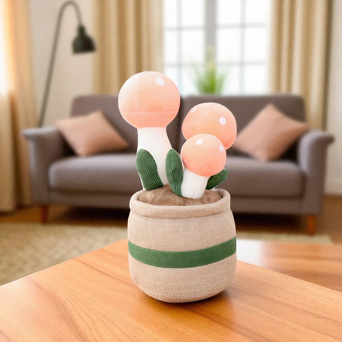 Peluche plante kawaii champignon décoratif doux