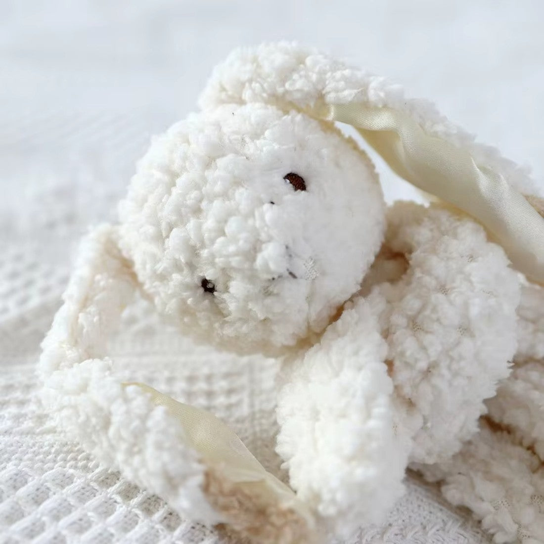 Peluche doudou lapin blanc tout doux pour bébé