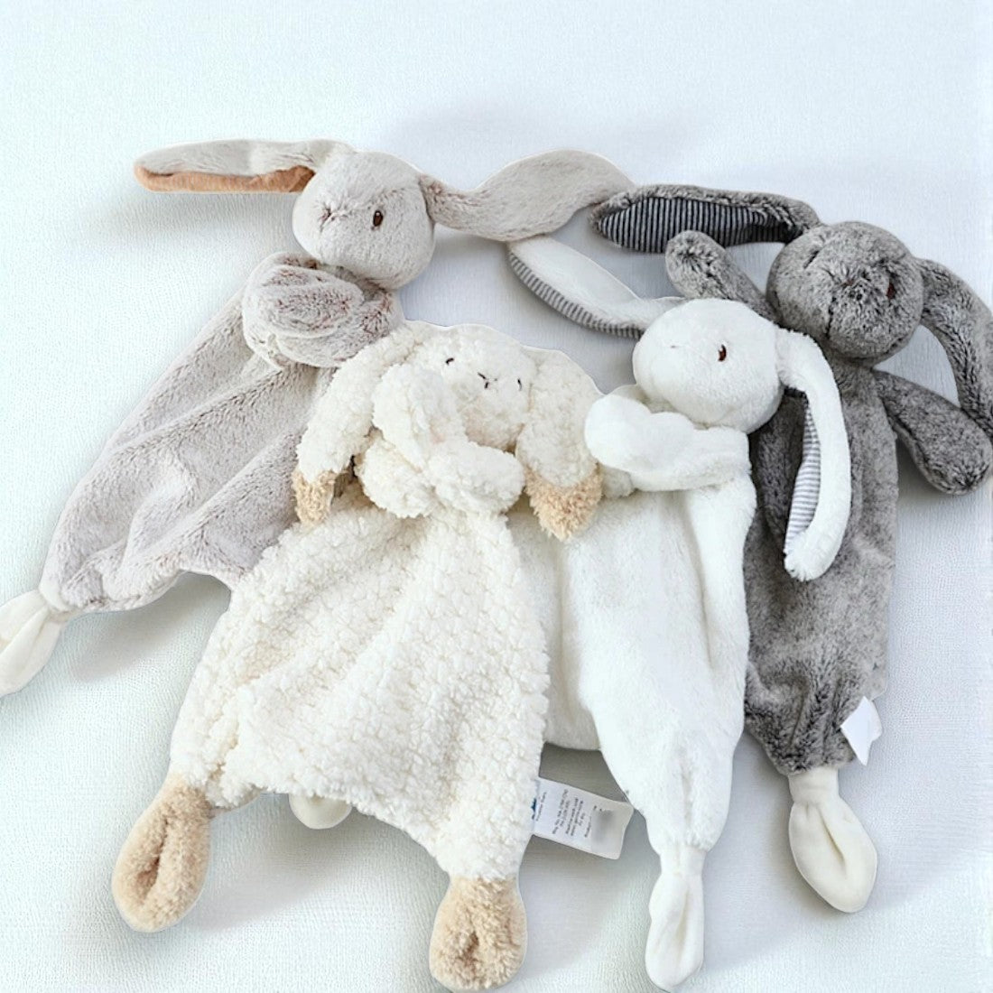 Peluche doudou lapin blanc tout doux pour bébé