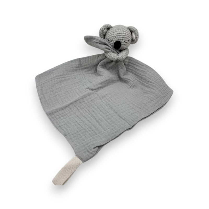 Peluche doudou plat tête koala pour bébé