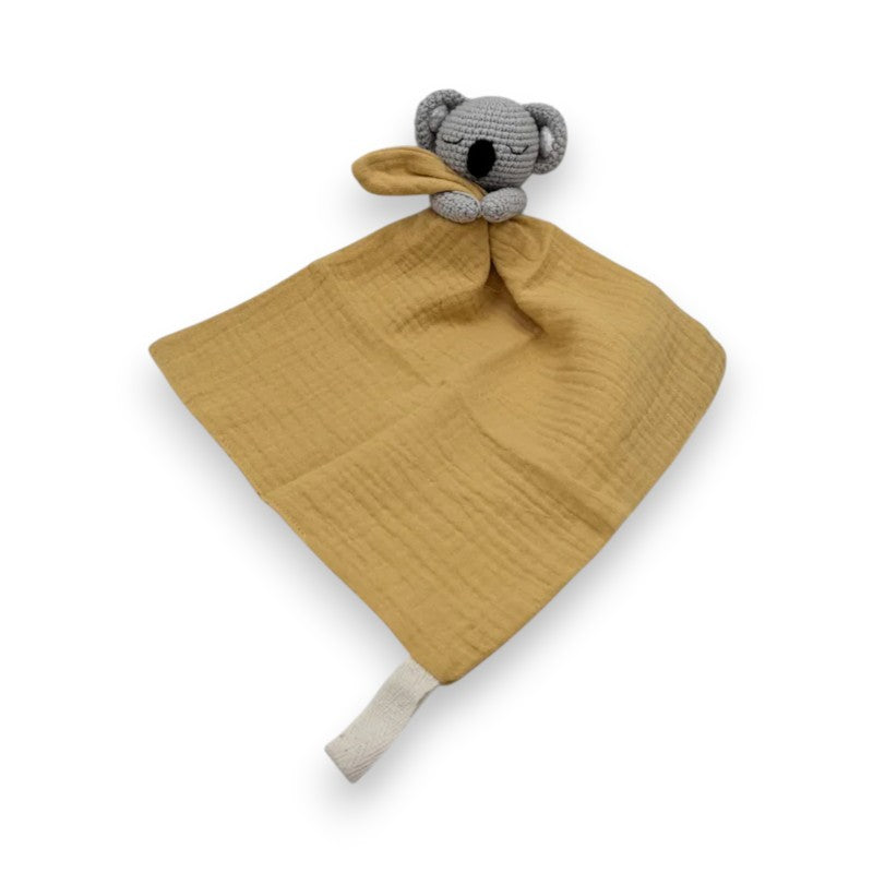 Peluche doudou plat tête koala pour bébé