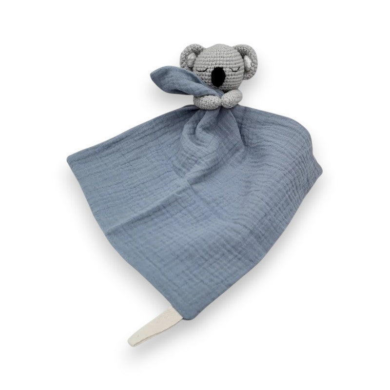 Peluche doudou plat tête koala pour bébé