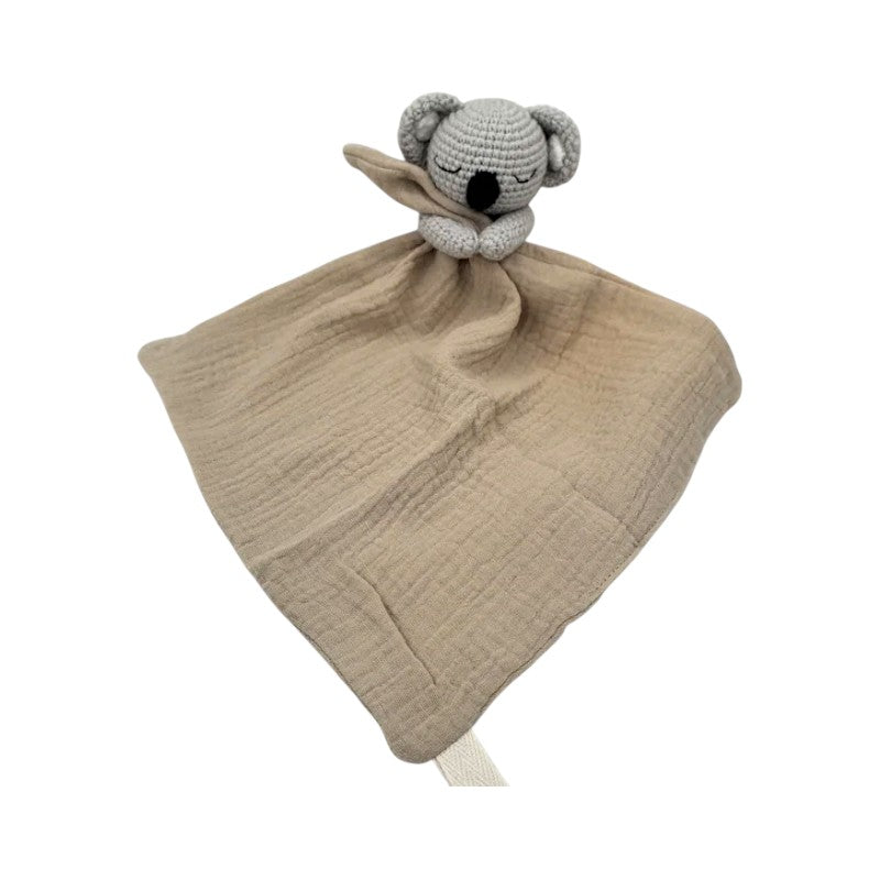 Peluche doudou plat tête koala pour bébé