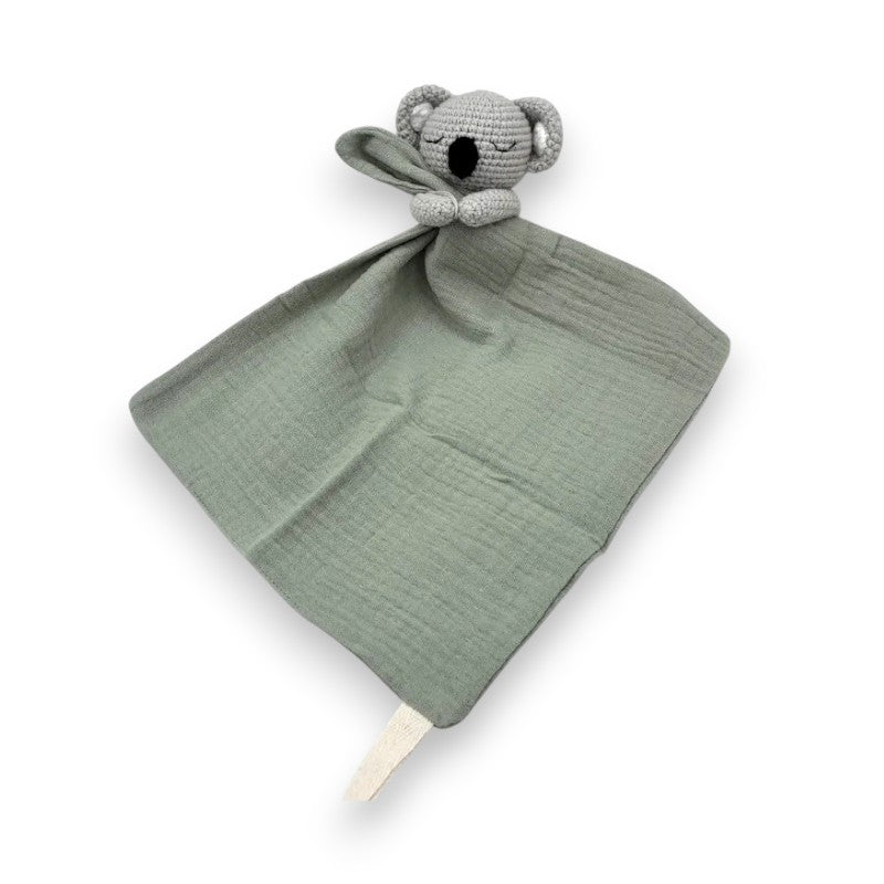 Peluche doudou plat tête koala pour bébé