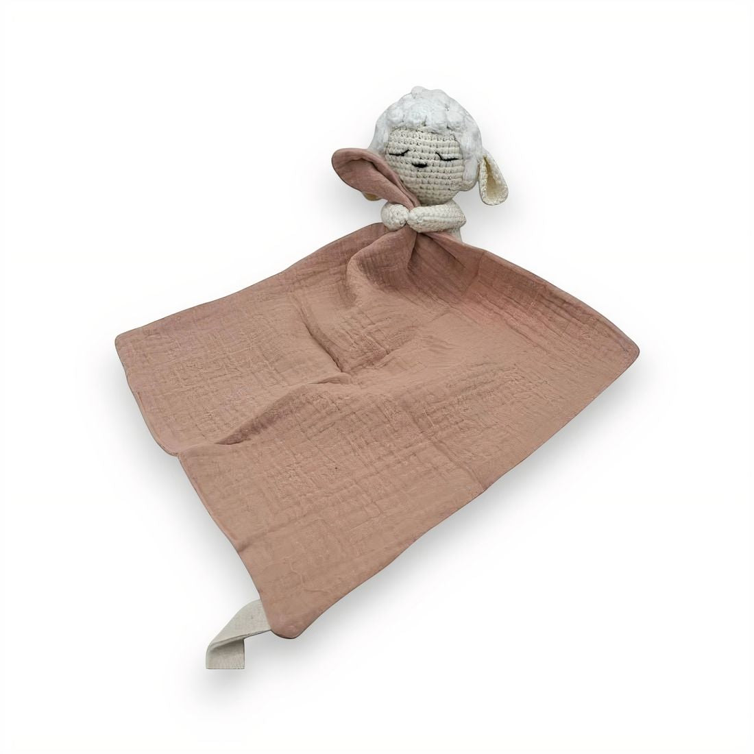 Peluche doudou plat tête mouton pour bébé