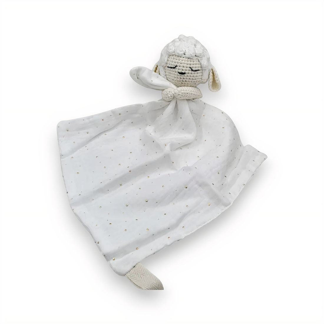 Peluche doudou plat tête mouton pour bébé