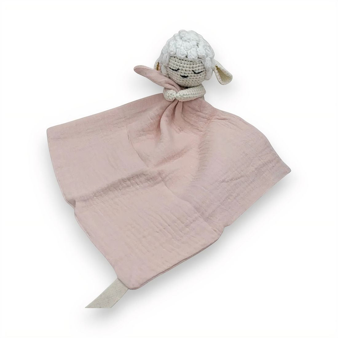 Peluche doudou plat tête mouton pour bébé