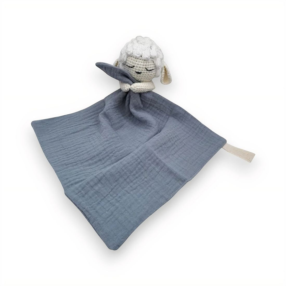 Peluche doudou plat tête mouton pour bébé
