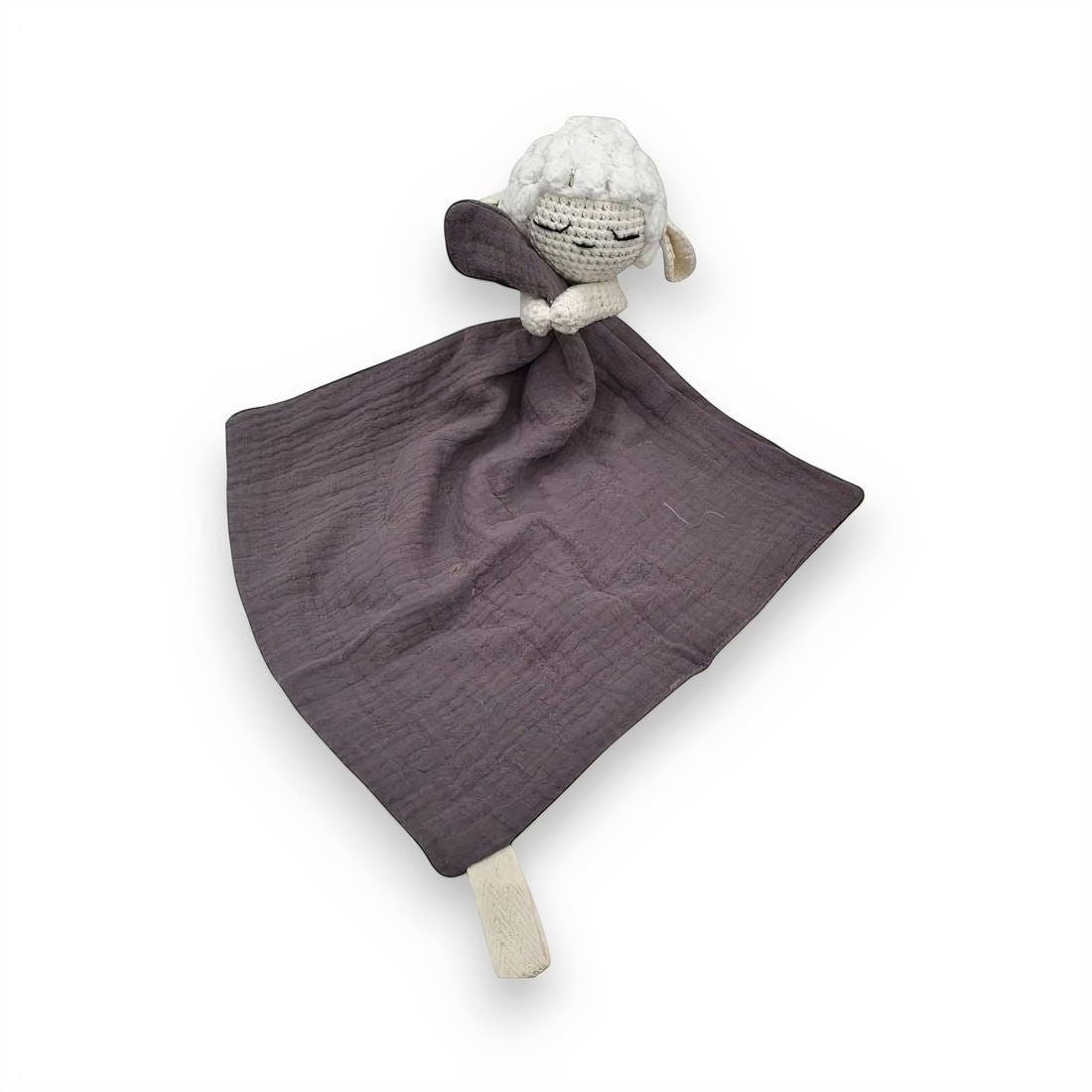 Peluche doudou plat tête mouton pour bébé