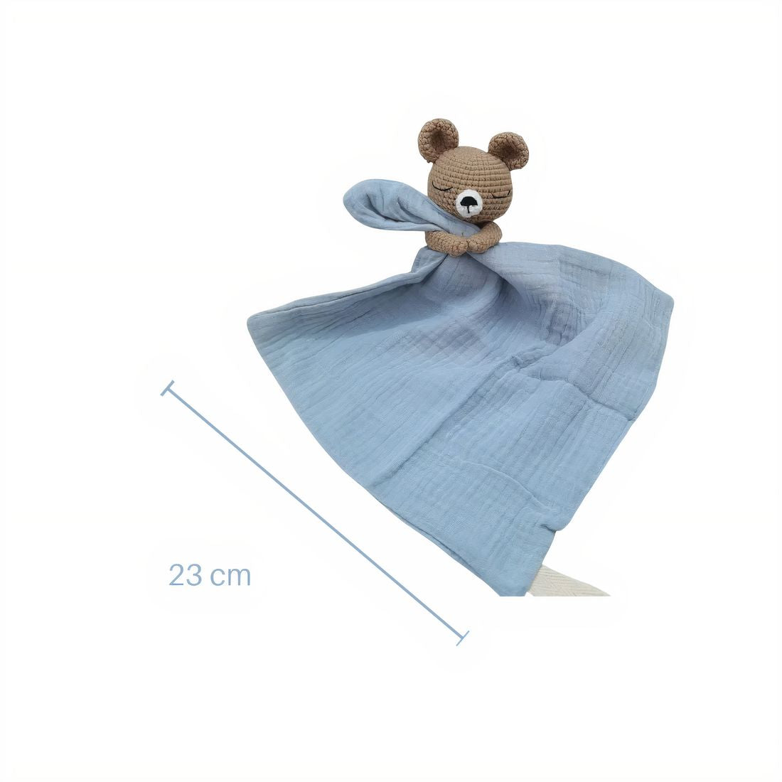 Peluche doudou plat tête ourson pour bébé