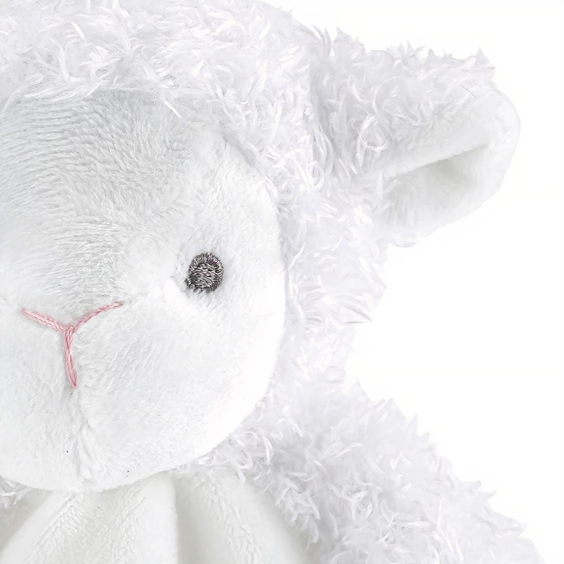 Doudou mouton blanc porte-tétine pour bébé