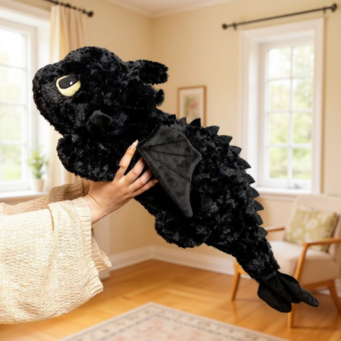Peluche Dragons géante Krokmou et Furie éclair moelleuses