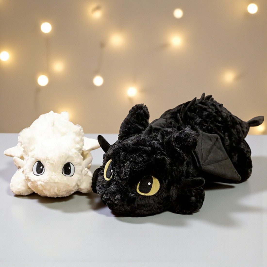 Peluche Dragon blanc Furie éclair moelleuse