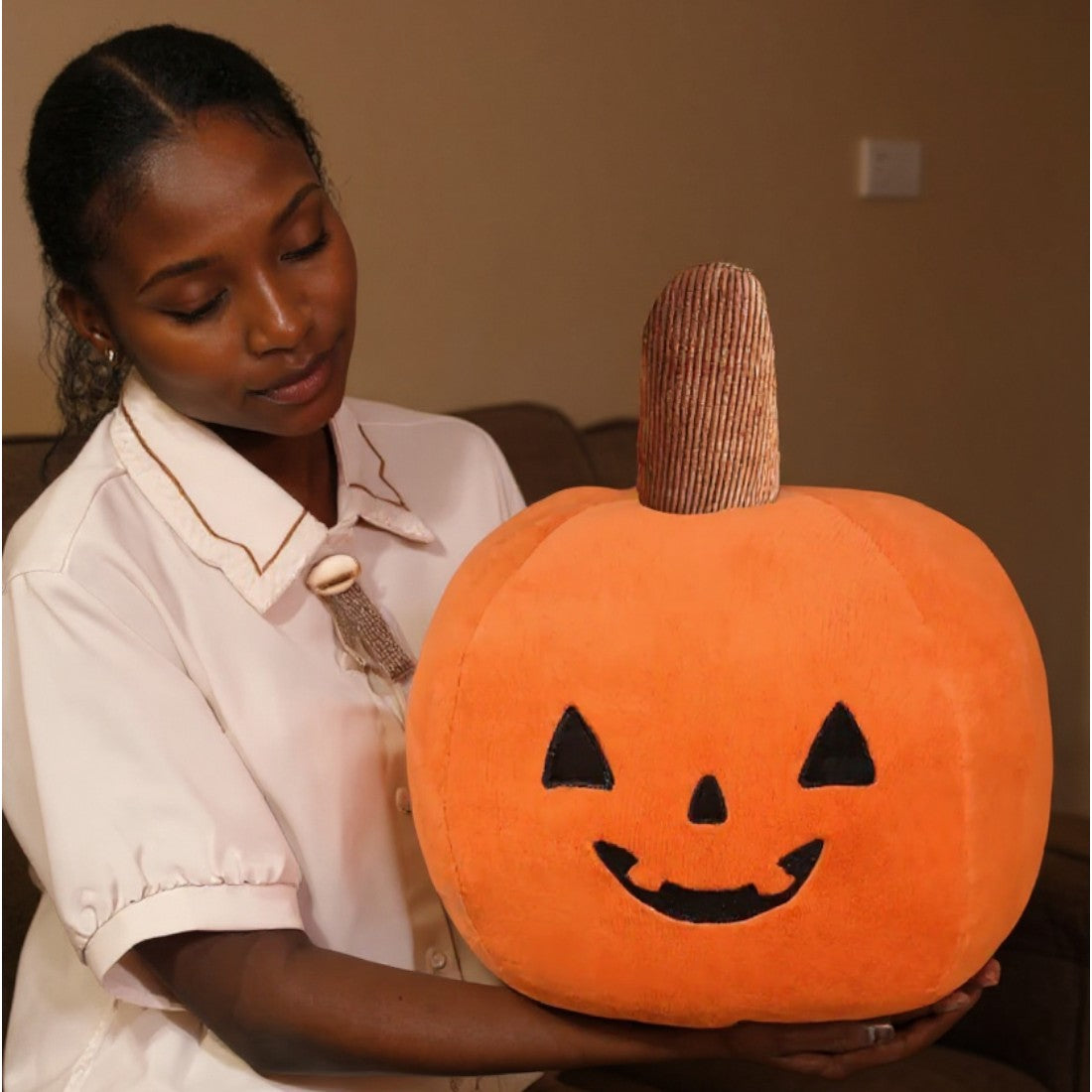 Peluche Halloween citrouille moelleuse