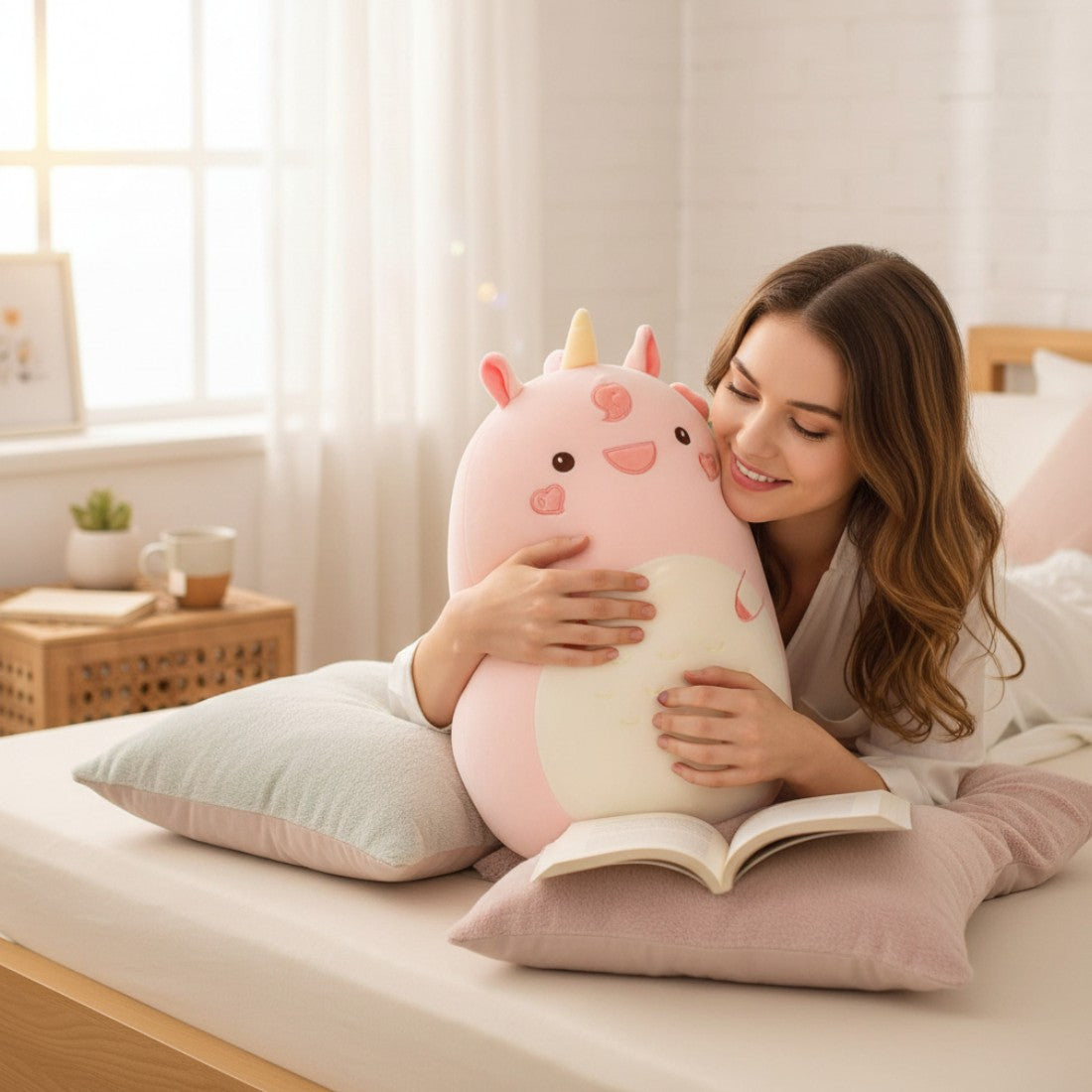 coussin peluche grande licorne moelleuse squishy