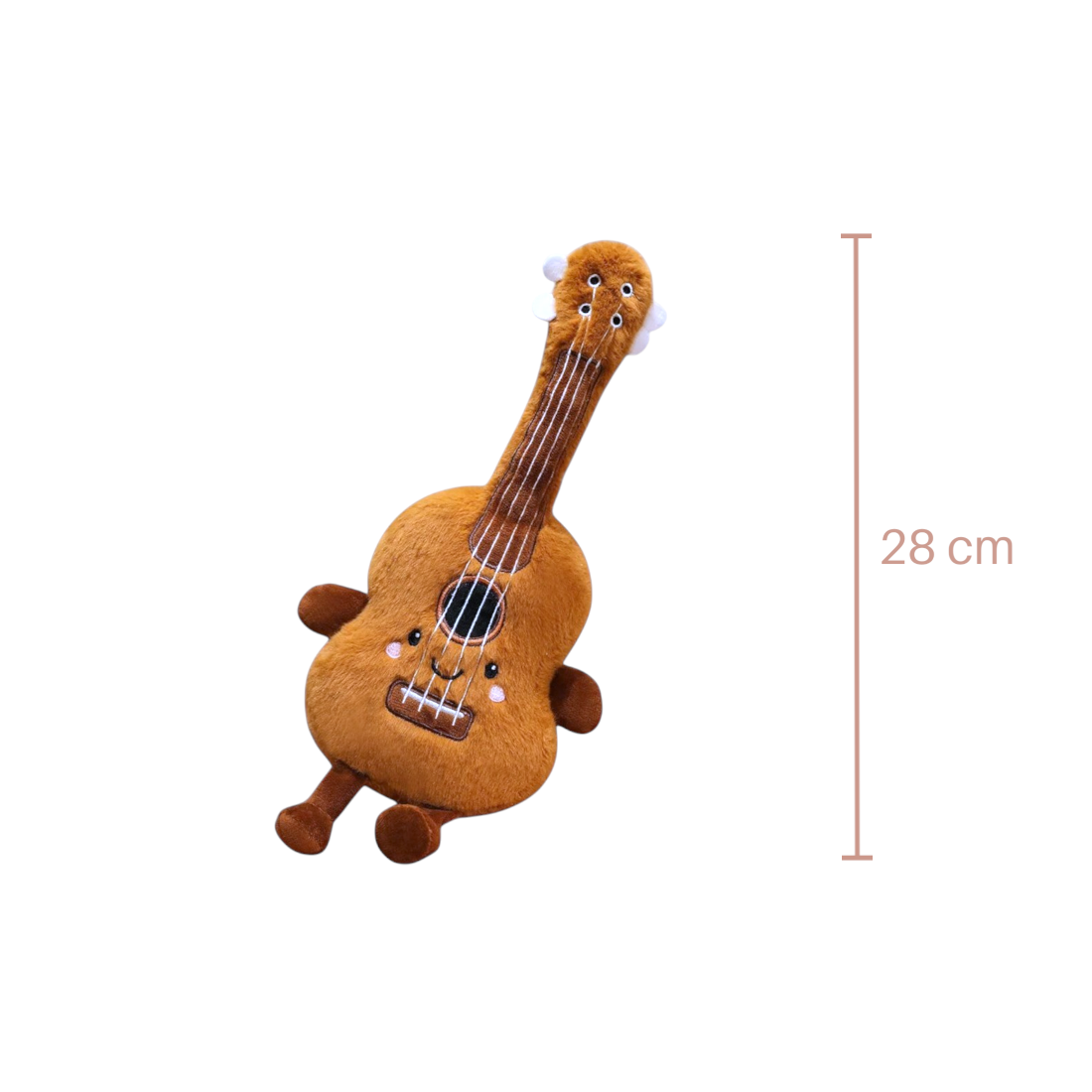 Peluche instrument kawaii guitare souriante