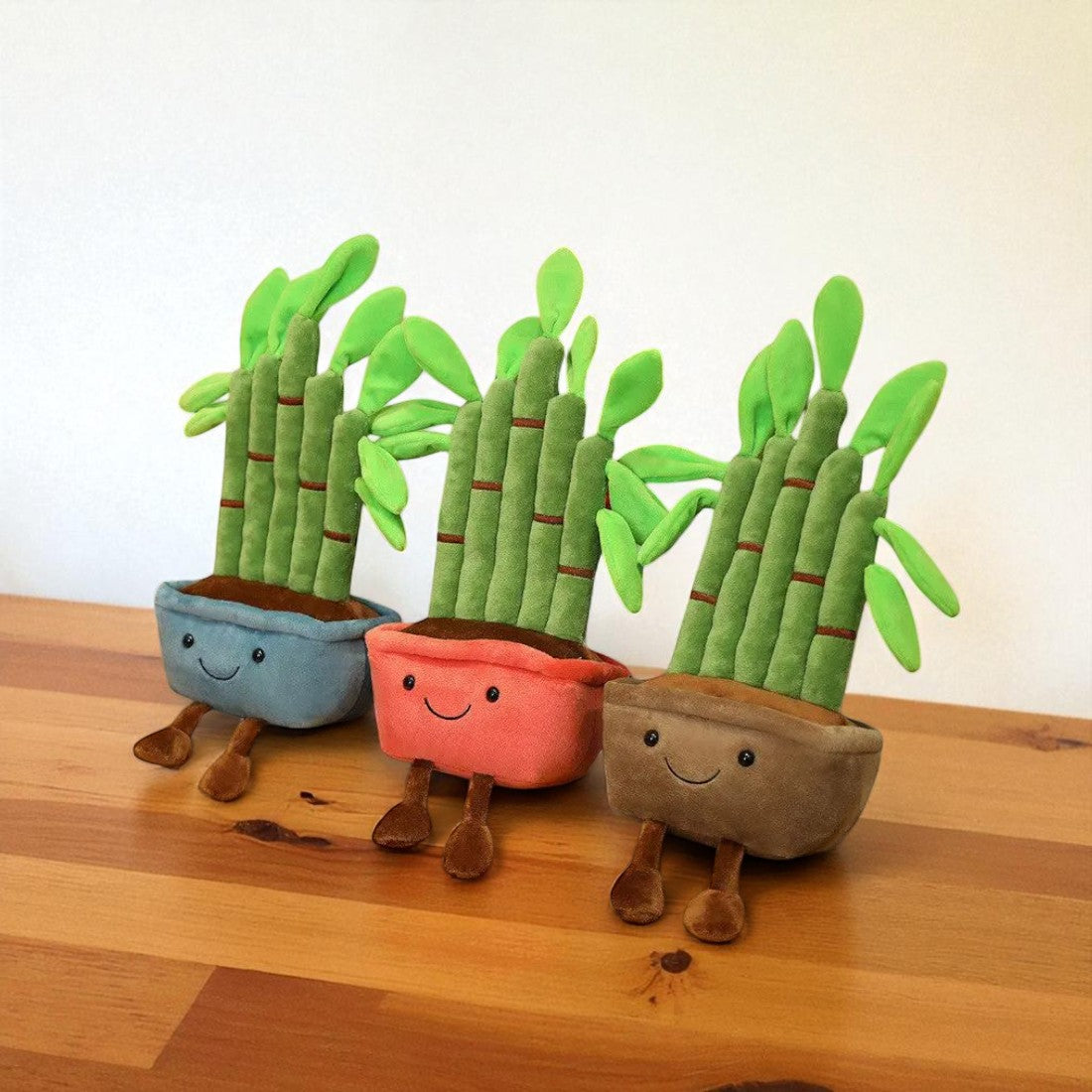 Peluche plante kawaii bambou douceur zen
