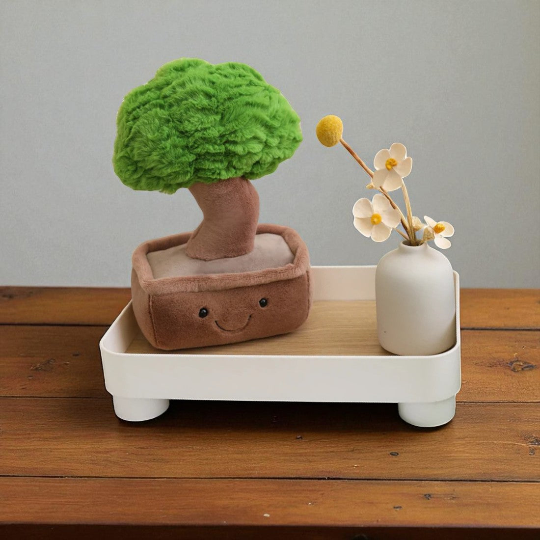 Peluche plante kawaii bonzaï sourire tendre