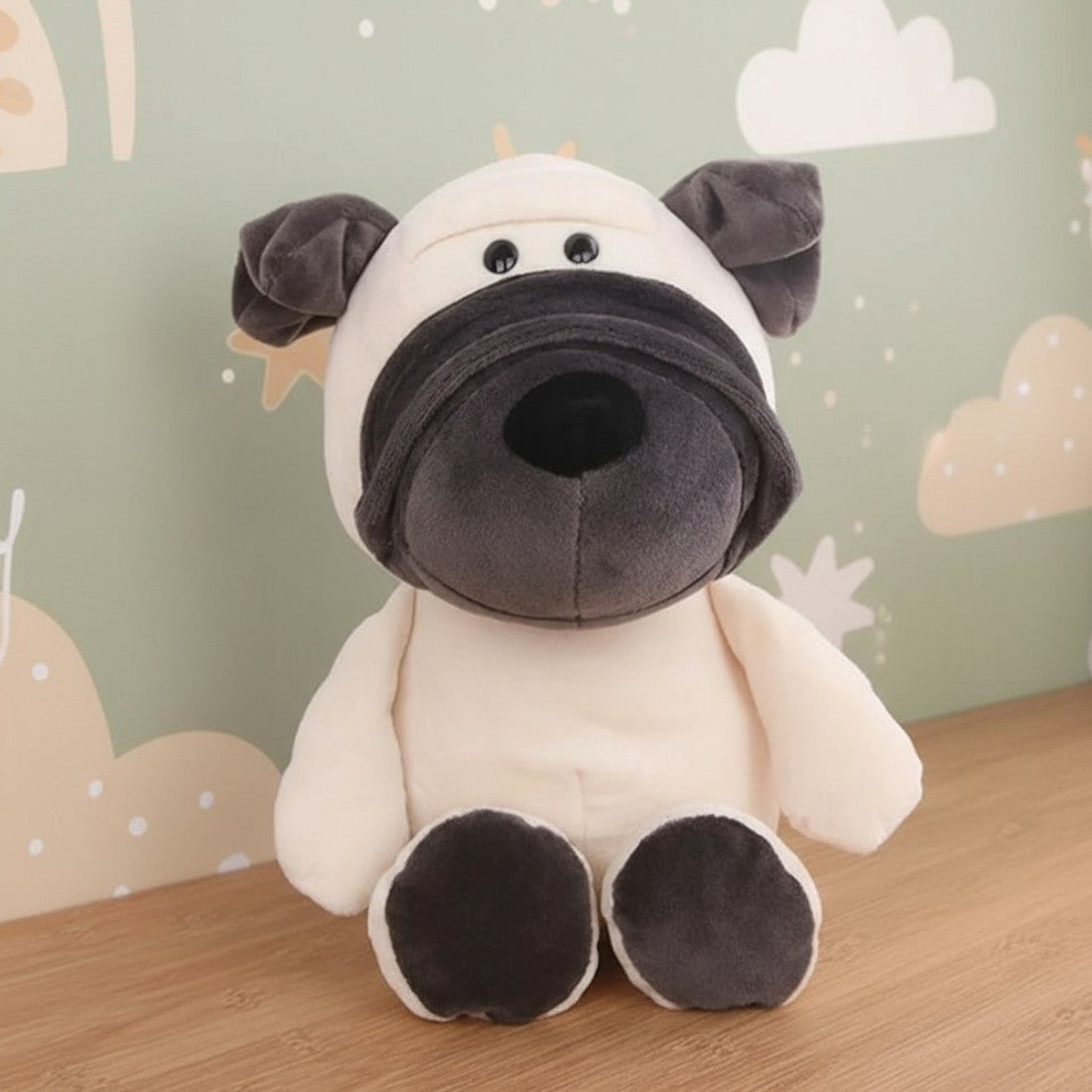 Peluche chien petit bulldog