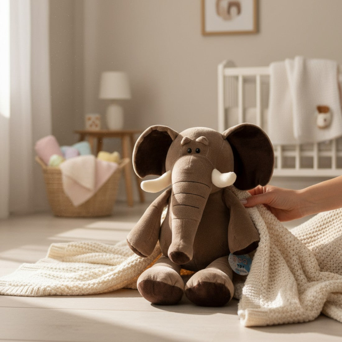 Peluche éléphant doux et rigolo