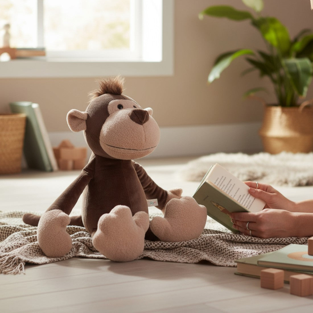 Peluche singe malicieux
