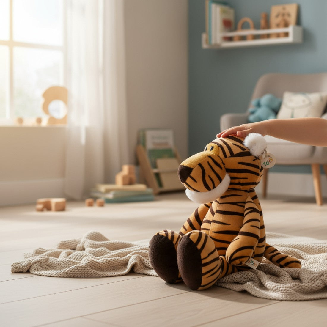 Peluche tigre tout doux pour enfant