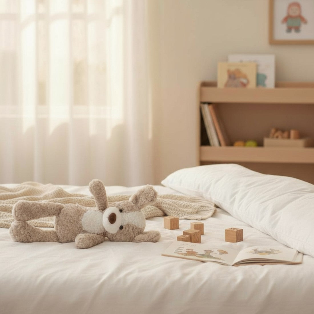 Peluche chien beige tout doux