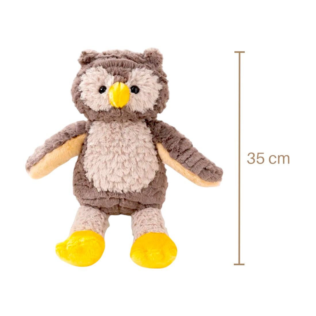 Peluche chouette grise et jaune