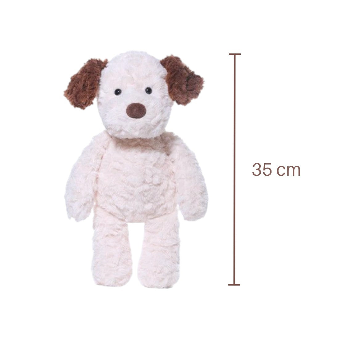 Peluche chien crème avec oreilles marron